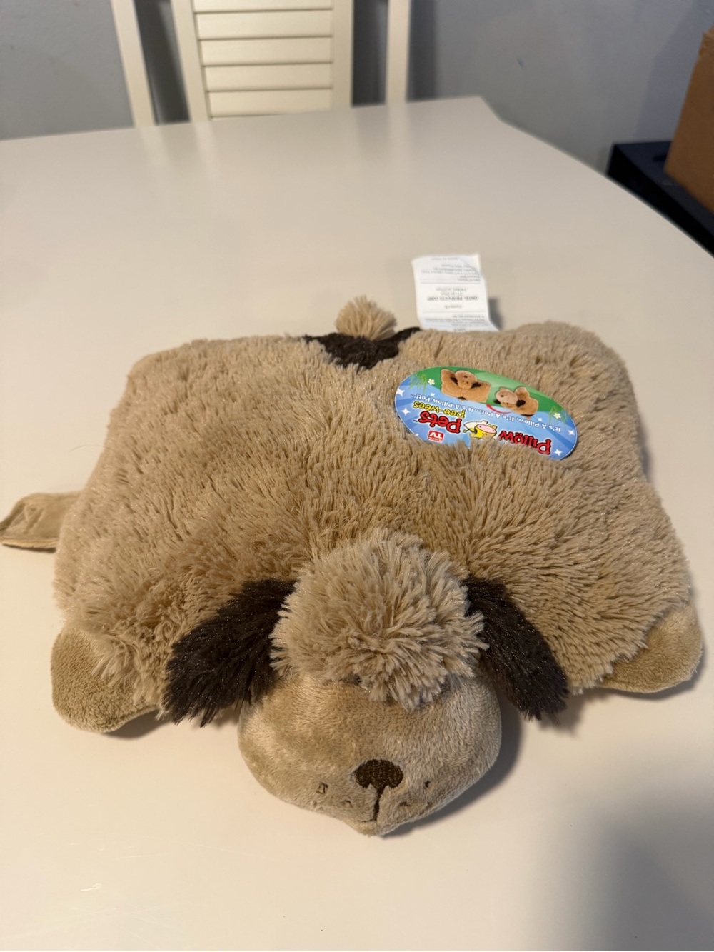 Pillow Pets Pee-Wees Tan Brown Dog Plush Stuffed Animal Travel Pillow 11 inch